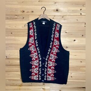 Vintage Katherine Marie Size 2X Charcoal Gray Acrylic Vest